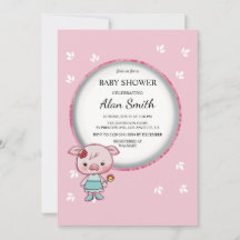 Cute Roze Biggetje Baby Shower Uitnodiging