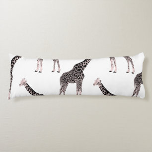 Cute roze & Black Giraffe Animal White Design Lichaamskussen