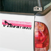 Cute roze Black Shoes Trendy Zebra Print met naam Bumpersticker (Op Truck)