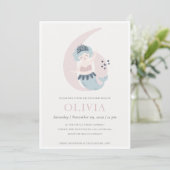 Cute Roze Blauwe Zeemeermin 6e Verjaardagsuitnodig Bedankkaart (Staand voorkant)