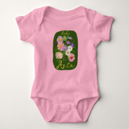 Cute Roze bloemige baby bodysuit one-piece asters 