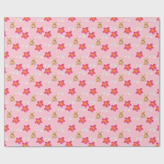 Cute Roze Bloemige Ster Patroon Inpakpapier | Ae