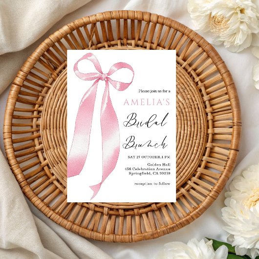 Cute Roze Boog Brunch Bruidsfeest Kaart
