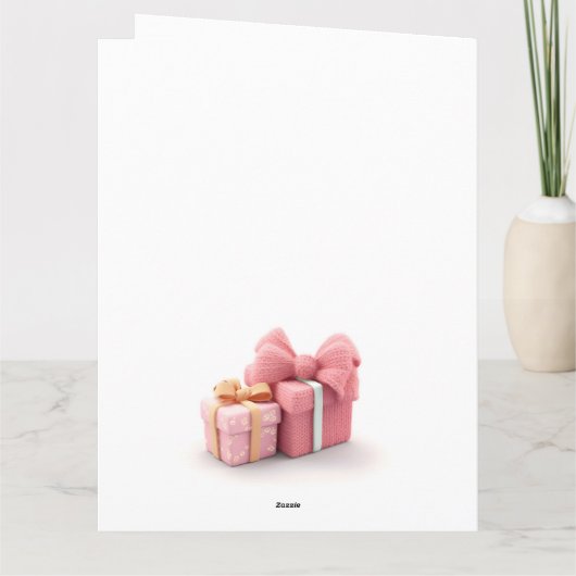 Cute roze boog kaart (Achterkant)