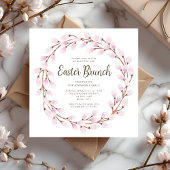 Cute roze botanische paasbrander kaart