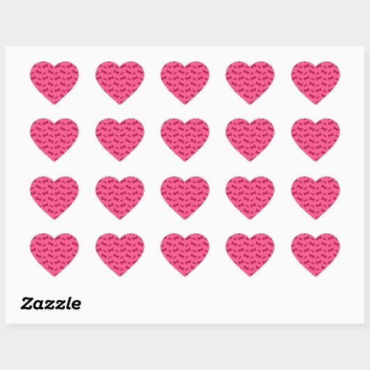 Cute roze botten patroon hart sticker (Vel)