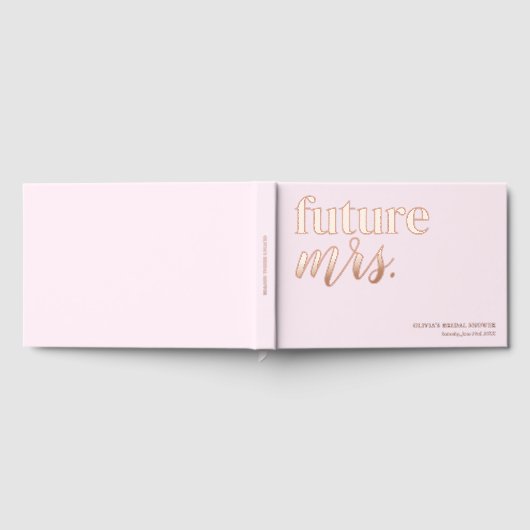 Cute Roze Bruiloft Roze Goud Folie Gastenboek (Volledig)