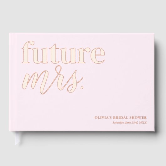 Cute Roze Bruiloft Roze Goud Folie Gastenboek (Voorkant)