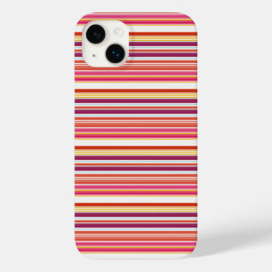 Cute roze bruine strepen Case-Mate iPhone 14 plus hoesje