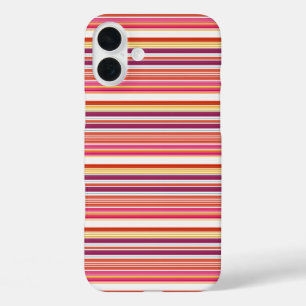 Cute roze bruine strepen iPhone 16 plus hoesje