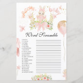 Cute roze bundel ballerina baby shower woordscramb (Voorkant)