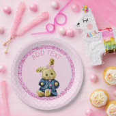 Cute roze  Bunny Rabbit Party Paper Borden Papieren Bordje (Feest)