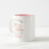 Cute roze Business Bakery Mixer Tweekleurige Koffiemok (Voorkant links)