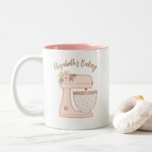 Cute roze Business Bakery Mixer Tweekleurige Koffiemok