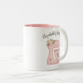Cute roze Business Bakery Mixer Tweekleurige Koffiemok (Voorkant rechts)
