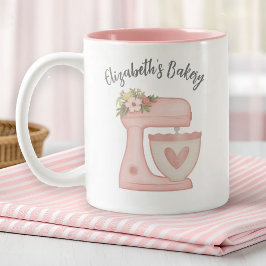 Cute roze Business Bakery Mixer Tweekleurige Koffiemok