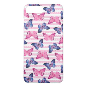 Cute roze Butterflies iPhone 8/7 Plus Hoesje