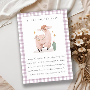 Cute roze cactus boho llama boekt Baby shower Informatiekaartje