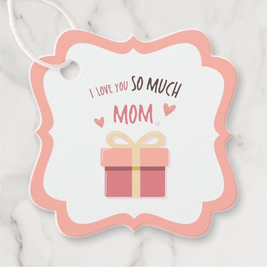 Cute roze cadeaubijlage voor Moederdag Bedankjes Labels (Voorkant)