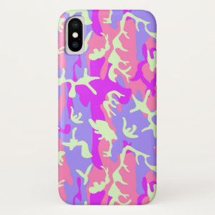 Cute roze camouflagepatroon iPhone x hoesje