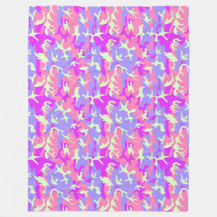 Cute roze camouflagepatroon fleece deken
