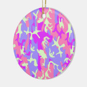 Cute roze camouflagepatroon keramisch ornament (Links)