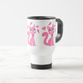 Cute roze Cartoon Cat en Butterflies Mok (Voorkant rechts)