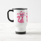 Cute roze Cartoon Cat en Butterflies Mok (Links)