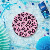 Cute roze cheetah bord voor huidafdrukken (Feest)