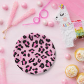 Cute roze cheetah bord voor huidafdrukken (Feest)