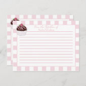 Cute roze cheques koekjes Recipe kaarten (Voorkant / Achterkant)