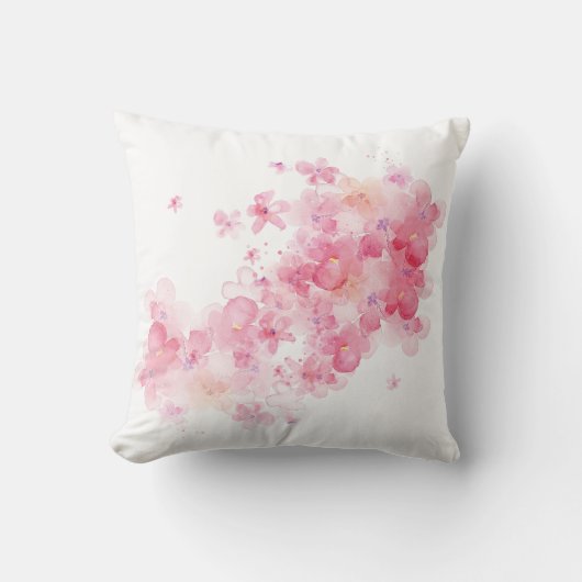 Cute roze cherry blossom floral kussen (Voorkant)