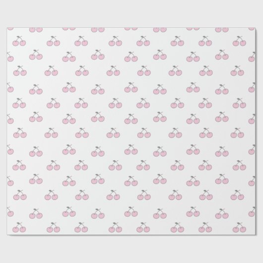 Cute roze cherry gift wrapping cadeaupapier (Vlak)