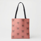 Cute Roze Coquette Strik Patroon Tote Tas (Voorkant)