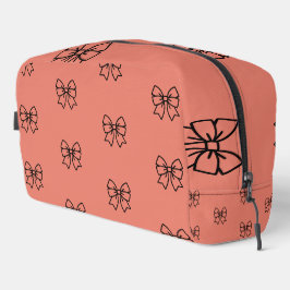 Cute Roze Coquette Strikpatroon Cosmetische Make-u Toilettasje