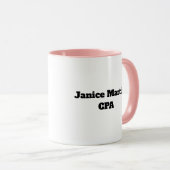 Cute roze CPA Tax Accountant Personated Name Mok (Voorkant rechts)