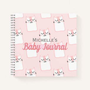 Cute roze crat Pattern Persoonlijk Baby Girl Notitieboek