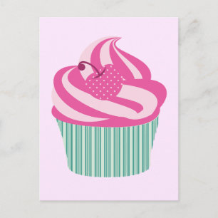 Cute roze crupcake Pastel Roze Briefkaart