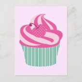 Cute roze crupcake Pastel Roze Briefkaart (Voorkant)