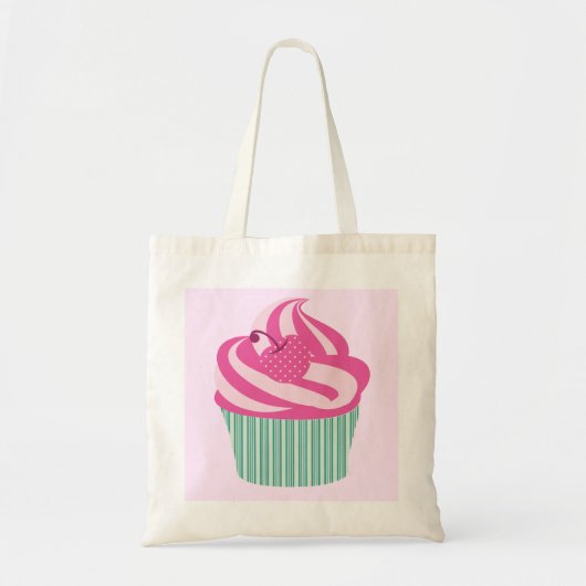 Cute roze crupcake Pastel Roze Tote Bag (Voorkant)