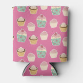 Cute roze crupcake-patroon blikjeskoeler (Voorkant)