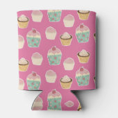 Cute roze crupcake-patroon blikjeskoeler (Achterkant)