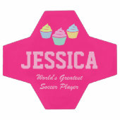 Cute roze cupcake aangepast voetbal voor meisje (Enkel)