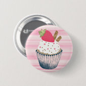 Cute roze Cupcake Button Pin voor haar (Voorkant /achterkant)