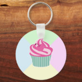 Cute roze cupcake en pastelkleuren, speciaal geper sleutelhanger (Achterkant)