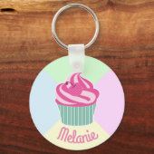 Cute roze cupcake en pastelkleuren, speciaal geper sleutelhanger (Voorkant)