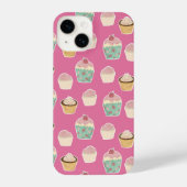 Cute roze cupcake-patroon iPhone hoesje (Achterkant)