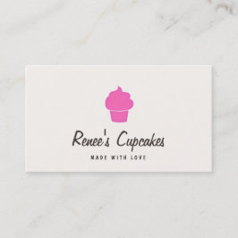 Cute Roze Cupcake Simple Retro Pastry Chef Cream Visitekaartje