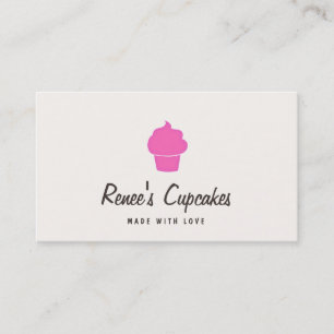 Cute Roze Cupcake Simple Retro Pastry Chef Cream Visitekaartje