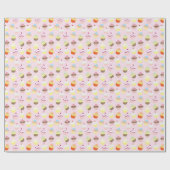 Cute roze Cupcakes Gift Wrap Cadeaupapier (Vlak)